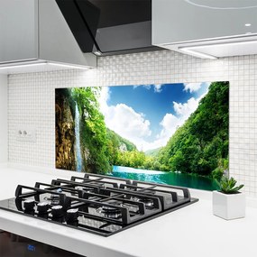 Szkło do Kuchni na Ścianę Harmonijny Krajobraz Alpejski