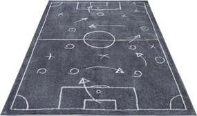 Dywan dziecięcy Adventures – Boisko Plan Gry ciemny szary 120 cm x 170 cm Atest Oeko-Tex