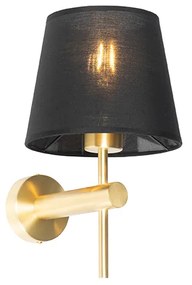Nowoczesna lampa ścienna mosiądz z czarnym - Pluk Nowoczesny Oswietlenie wewnetrzne