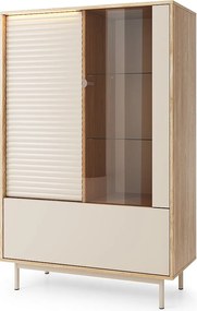 MINIO go for it, Witryna LITA 1 z oświetleniem LED, dąb olejowany/kaszmir