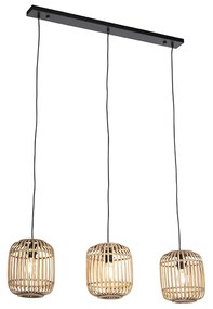 Rustykalna rattanowa lampa wisząca 3-światłowa - Manila
