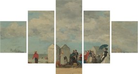 Obraz - Eugène Boudin, Beach Scene, reprodukcje (125x70 cm)
