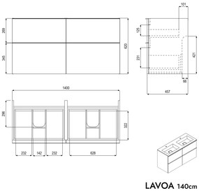 Szafka podumywalkowa LAVOA 140 cm