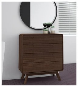 Ciemnobrązowa wysoka komoda w dekorze orzecha 80x88 cm Caitlin – Støraa