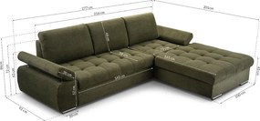 Masseno Narożnik SANDRO z funkcją spania i pojemnikiem na pościel Narozniki L, Rozkładana sofa - Niebieski, ARAGON 79