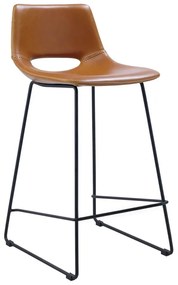 Koniakowy hoker z imitacji skóry (wysokość siedziska 65 cm) Zahara – Kave Home