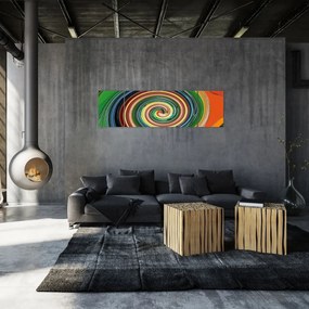 Abstrakcyjny obraz - kolorowa spirala (170x50 cm)