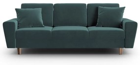 Morska aksamitna rozkładana/ze schowkiem sofa 235 cm Kyoto – Cosmopolitan Design