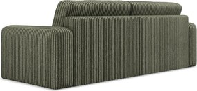 Zielona sztruksowa rozkładana/ze schowkiem sofa 252 cm Kona – Makamii