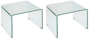 Zestaw 2 szafek nocnych - Szkło gięte hartowane - SUZANA