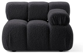 Antracytowy moduł sofy z materiału bouclé (prawostronny) Bellis – Micadoni Home