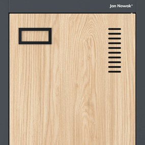 Szafka pracownicza czterokomorowa antracytowa / dąb sonoma: Eco Design KACPER, 800 x 1800 x 500 mm