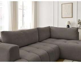 Szarobrązowy rozkładany/ze schowkiem narożnik (prawostronny/w kształcie litery L) Fuji – Bobochic Paris