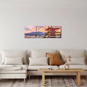 Obraz - Fudżi, Japonia (z zegarem) (90x30 cm)
