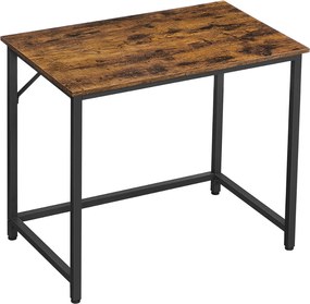 Biurko URBAN w stylu industrialnym, 80x50x75 cm, brązowy/czarny Vasagle