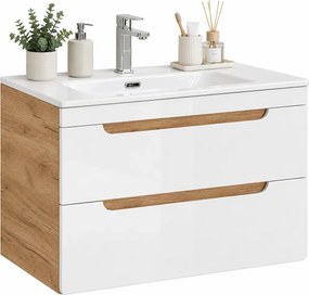 Szafka wisząca pod umywalkę z szufladami z szufladami 60 cm C7-H06