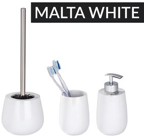 Pojemnik na szczotkę MALTA WHITE + szczotka WC, WENKO