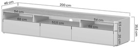 Szafka RTV Elivo 200 cm - eukaliptus / dąb baltic dune