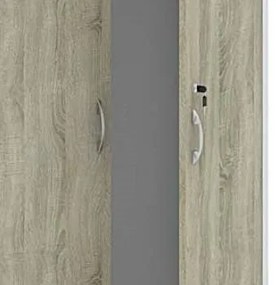 Szafa biurowa MIRELLI, 800 x 400 x 1800 mm, biały/dąb sonoma