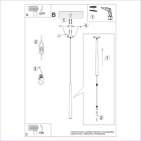 Czarna lampa wisząca ø 8 cm Bliss – Nice Lamps