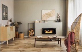 Biokominek ścienny lub do zabudowy Lucca Black, dł. 90 x gł. 12 x wys. 40