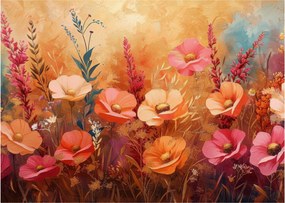 Obraz na szkle - Kwiaty łąkowe, malarstwo (70x50 cm)