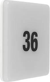 Nowoczesna kwadratowa lampa ścienna w komplecie z LED i arkuszem naklejek z numerami - Plater