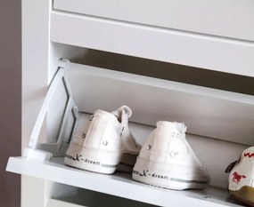 Biała wysoka trzydrzwiowa szafka na buty A7-C42