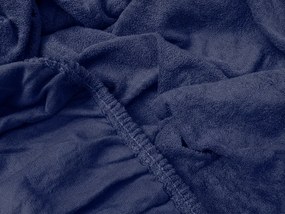 PrzytulneMieszkanie.pl Frotowe prześcieradło EXCLUSIVE granatowe 90 x 200 cm