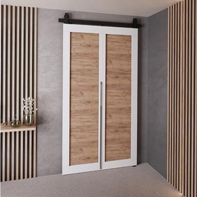 Drzwi Przesuwne QUDIO M1 Biały + Dąb Craft Złoty