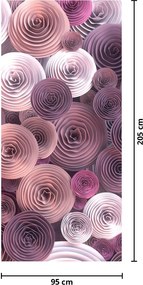 Fototapeta na drzwi - Abstrakcyjny motyw różanych kwiatów (95x205cm)