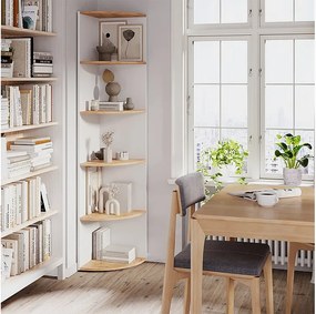 Półka narożna biały/złoty dąb 40x40x180 ecki