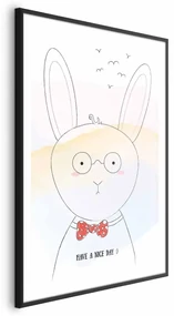 Plakat Pozdrowienia od królika 60x90 cm z ramą czarną z marginesem ARTGEIST B