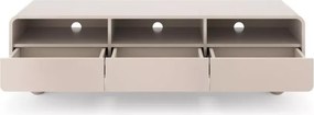 Nowoczesna szafka RTV 160 cm Lutario kaszmir – 3 szuflady, push to open