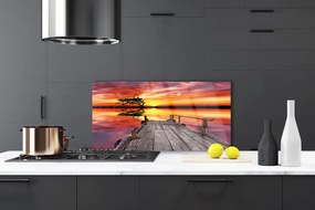 Panel Szklany Drewniane Molo Nad Jeziorem