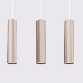 Lampa wisząca KARBON 3L taupe ryflowana SOLLUX  LIGHTING