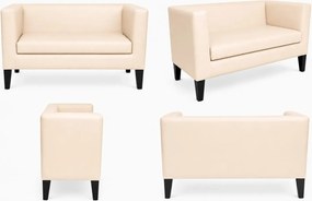 Sofa Monaco : Kolor nogi - Venge, Kolor tkaniny - EKO-SKÓRA - 18D, Typ tkaniny - Eko-skóra , Wysokość nogi - 20 cm