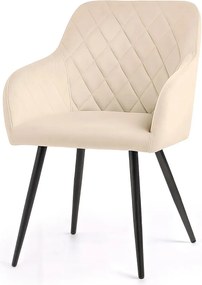 Zestaw 4 beżowych krzeseł tapicerowanych welurem - Caveroz