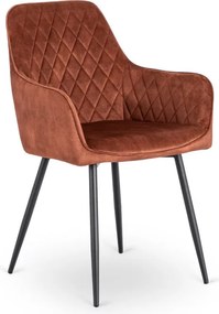 Krzesło Tapicerowane do Jadalni BRESSO Rude Welurowe Nowoczesne Loft