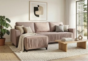 Elegancki narożnik lewostronny rozkładany VIKI 238x143cm, w tkaninie MONOLITH  62 fioletowy