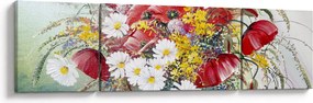 Obraz wazonu z dzikimi kwiatami (170x50 cm)