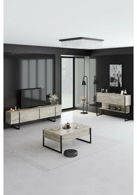 Stolik konferencyjny Luxe Travertine and Black