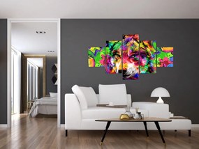 Obraz - Wilk z graffiti (125x70 cm)