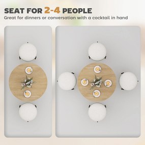 HOMCOM 80cm Okrągły Stół Jadalniany w Stylu Industrialnym - Dąb