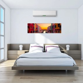 Obraz - Zachód słońca, wyspa Burano, Wenecja, Włochy (170x50 cm)