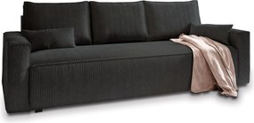Masseno Sofa MENI z funkcją spania i pojemnikiem na pościel, Rozkładana sofa - Czarny, POSO 135