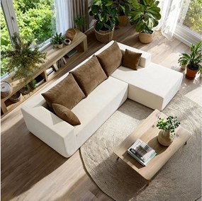 Coco Living Sofa do salonu Luna 3-osobowa – biały piaskowy prawa