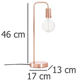 Lampa stołowa KELI, metalowa, 46 cm