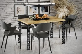 Stół na ażurowych nogach Matio 170 z blatem 80x80 rozkładany do 170 cm