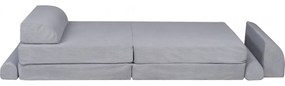 Slimcord sztruksowa sofa dziecięca, szara - meowbaby®